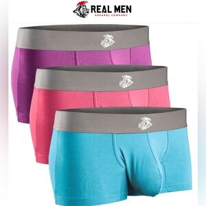 Real Men boxer brief underwear 3” inseam men’s 3XL 4XL 3pk stay dry pouch $50